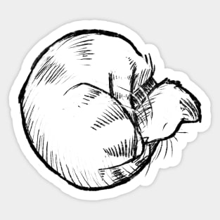 Curled Up Kitty Sticker